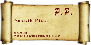 Purcsik Piusz névjegykártya